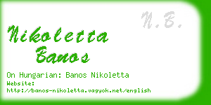 nikoletta banos business card